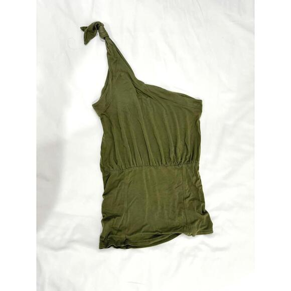 Free People Shindig Olive Green One Shoulder Tie Tank Top- Size Large - Picture 5 of 9
